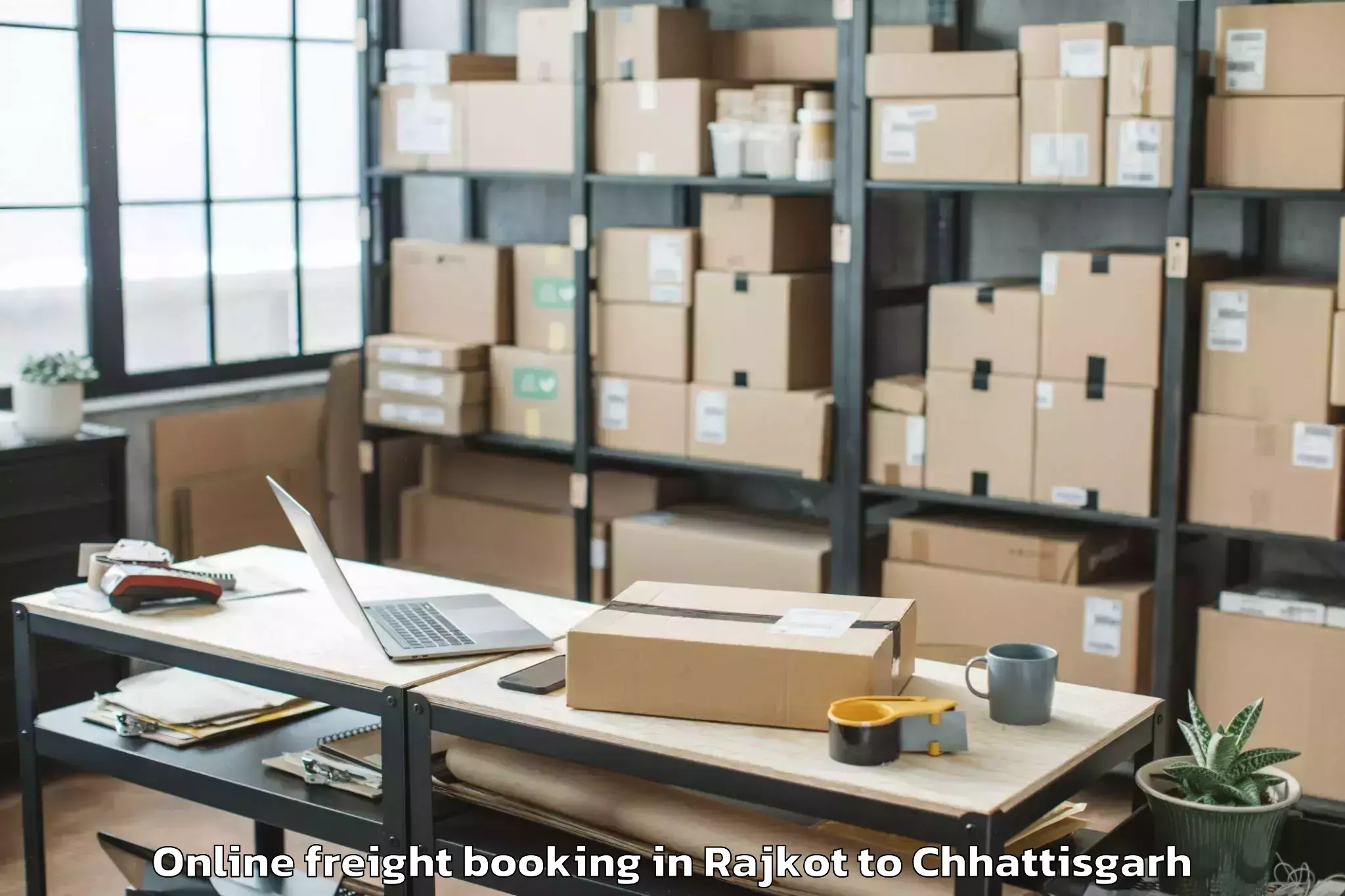 Hassle-Free Rajkot to Arang Online Freight Booking